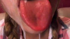 Candylisa Deepthroat Enormous Toy,gag And Play With Spunk In Private
